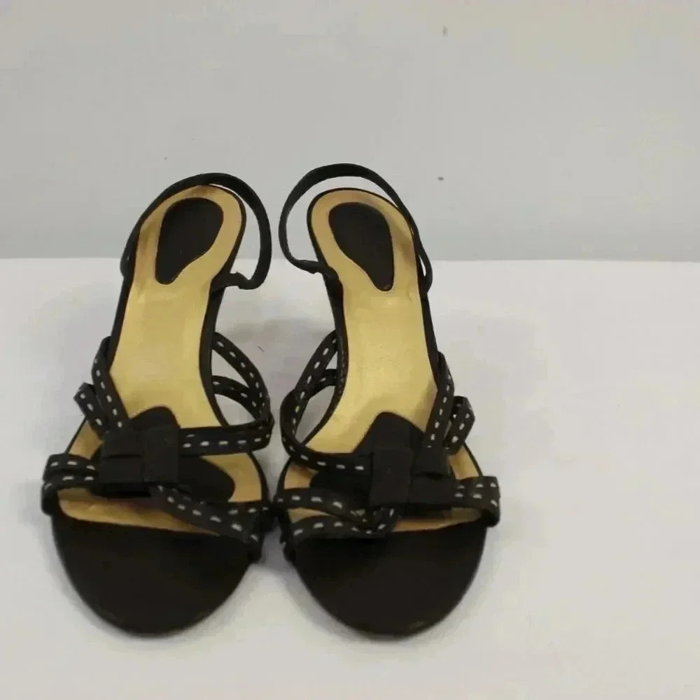 Bottega Venetta choc leather strap kitten heels size 40 - Picture 10 of 16